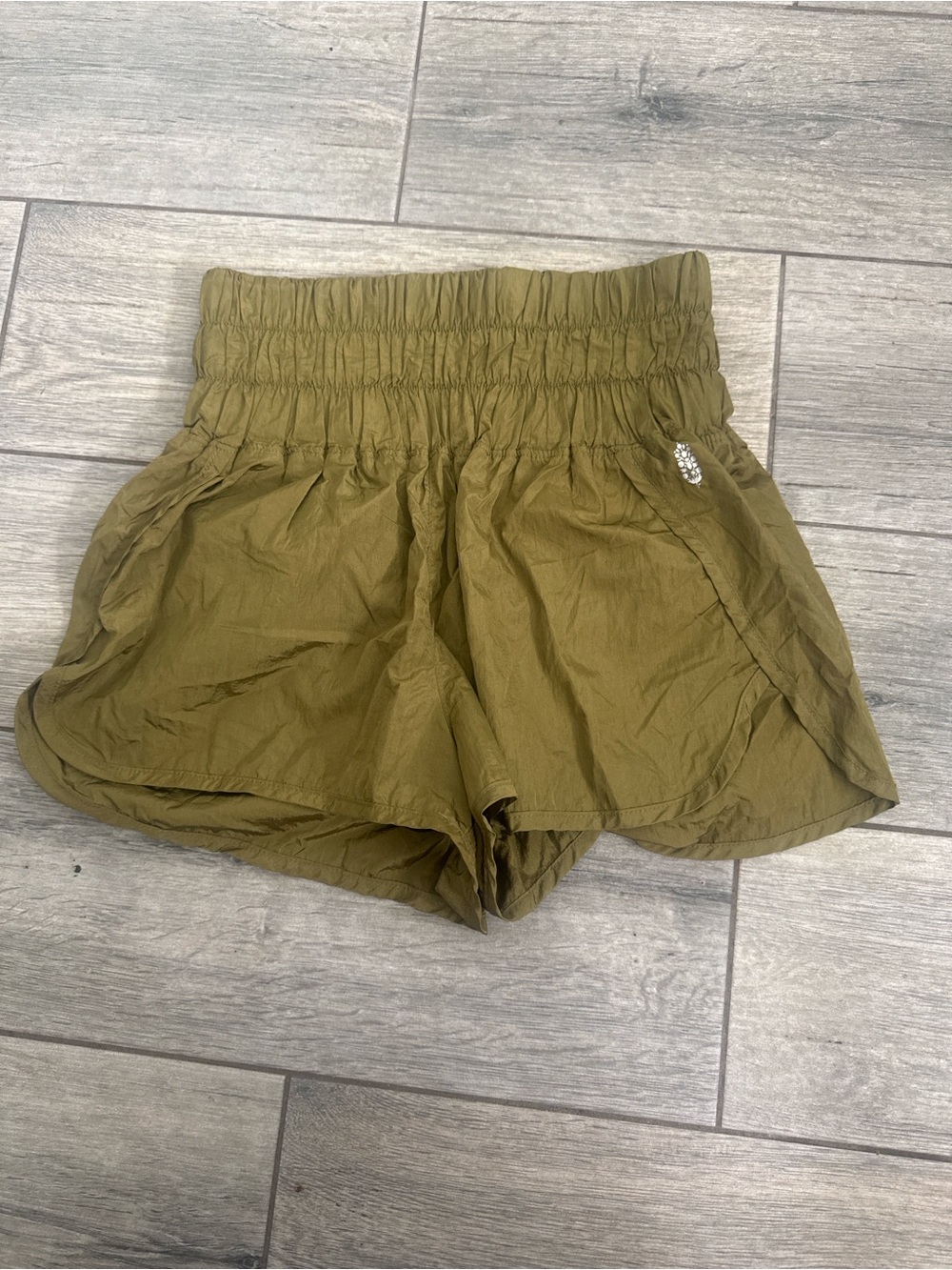 Olive Green Women's Smocked Waist Skirt - Picture 2 of 4